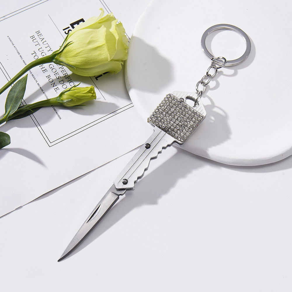 Discrete Key Knife Bling Keychain