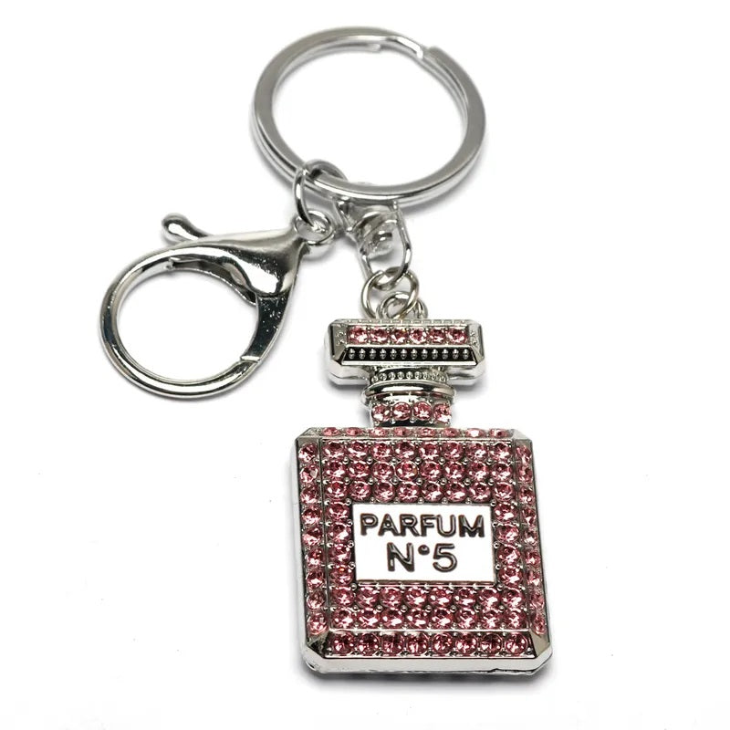 Fashion Perfume Bottle Rhinestones Keychain