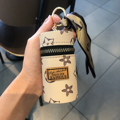 Sakura Lipstick Bucket Bag keychain