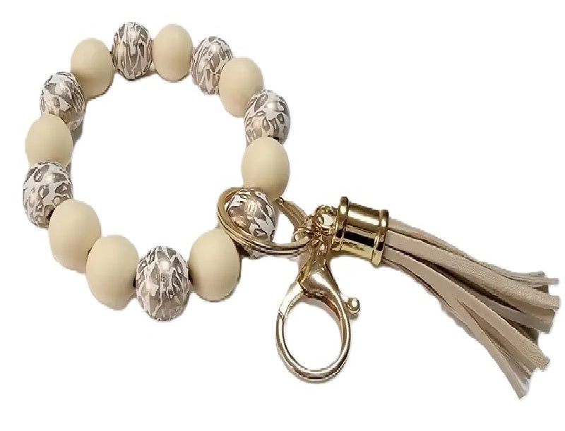 Beaded Wristlet silicone With Tassel