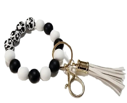 Beaded Wristlet silicone With Tassel