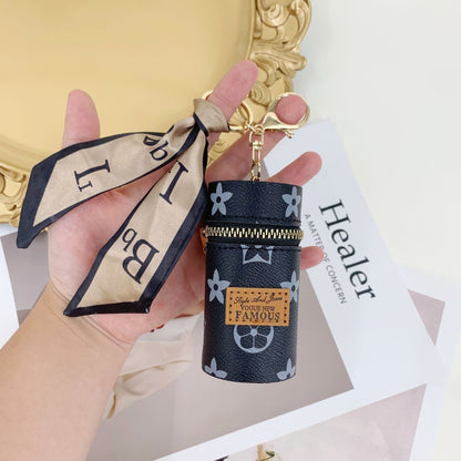 Sakura Lipstick Bucket Bag keychain