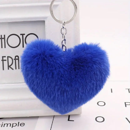 Heart fur ball keychain