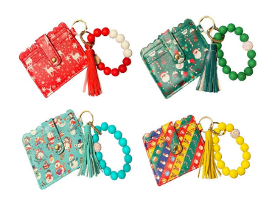 Christmas Wallet Card Holder Keychain