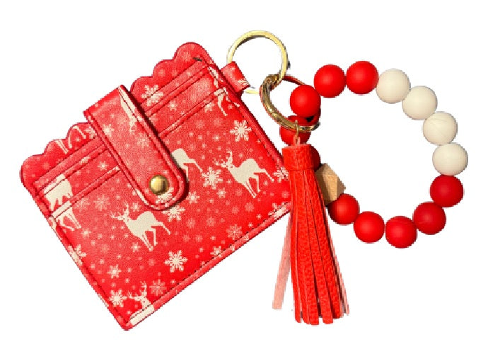 Christmas Wallet Card Holder Keychain