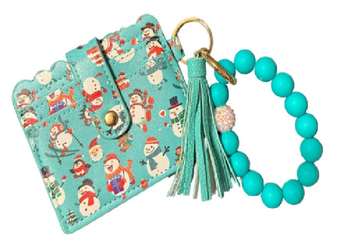 Christmas Wallet Card Holder Keychain