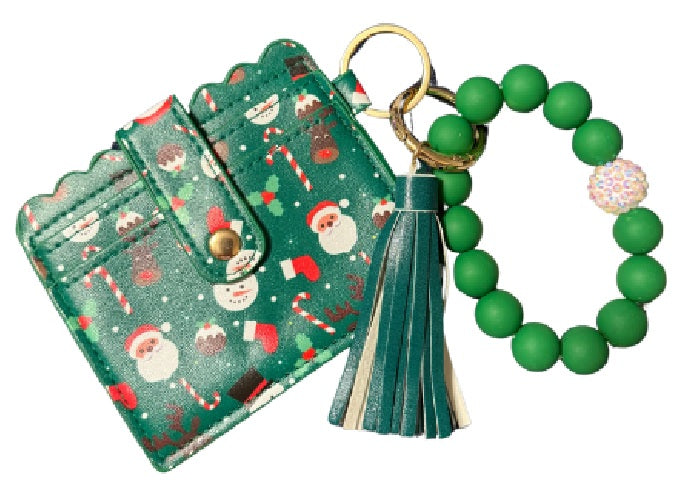 Christmas Wallet Card Holder Keychain