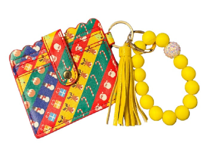Christmas Wallet Card Holder Keychain