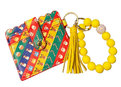 Christmas Wallet Card Holder Keychain