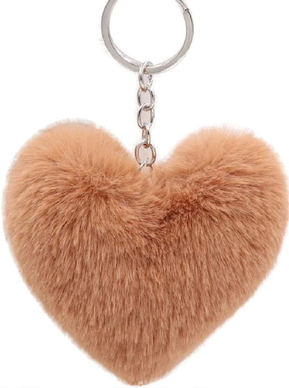 Heart fur ball keychain
