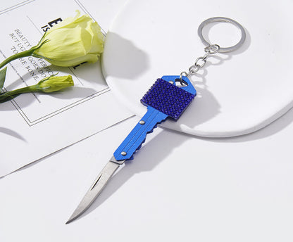 Discrete Key Knife Bling Keychain