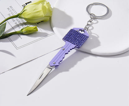 Discrete Key Knife Bling Keychain