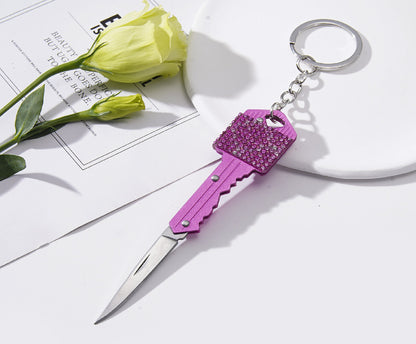 Discrete Key Knife Bling Keychain