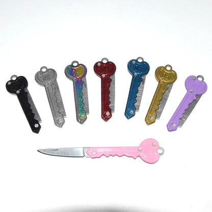 Discrete Key Knife Heart Keychain