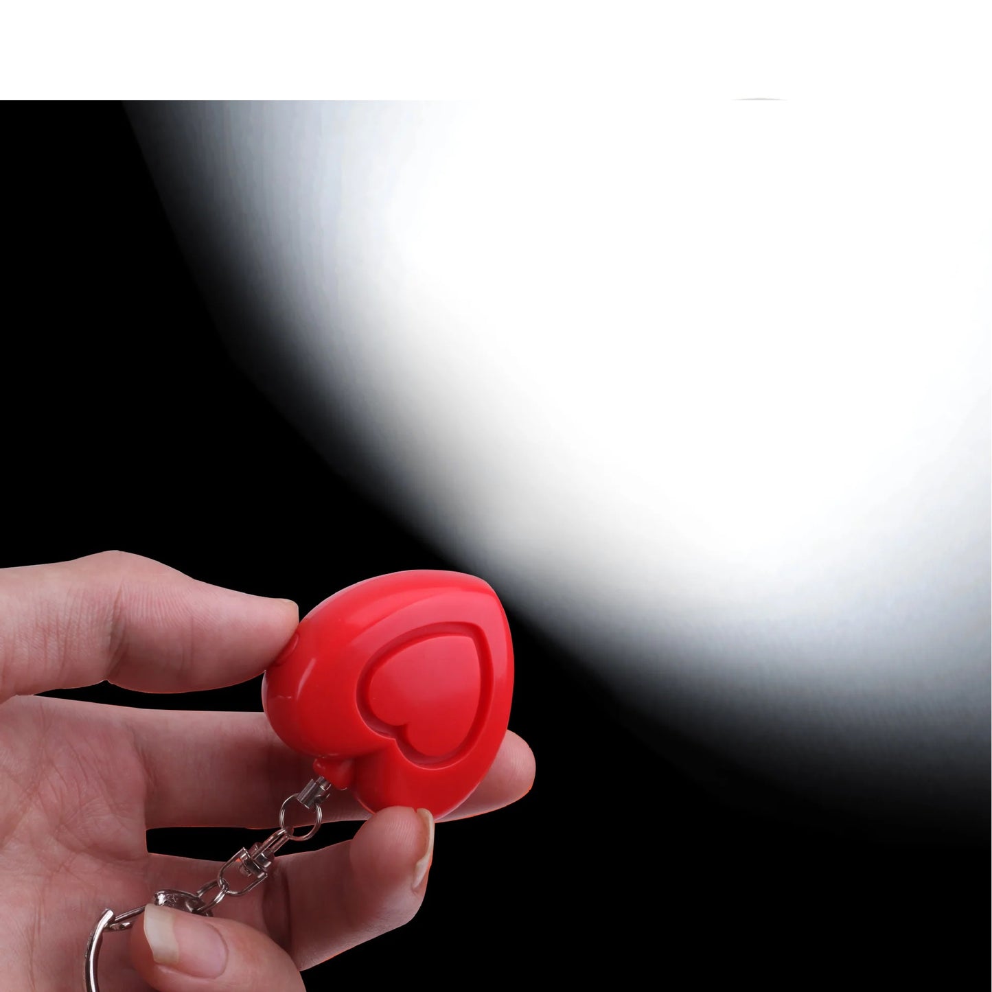 Emergency Alarm Flashlight Keychain Heart