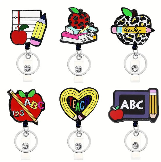 Expandable Teacher Badge Lanyards with Keychains