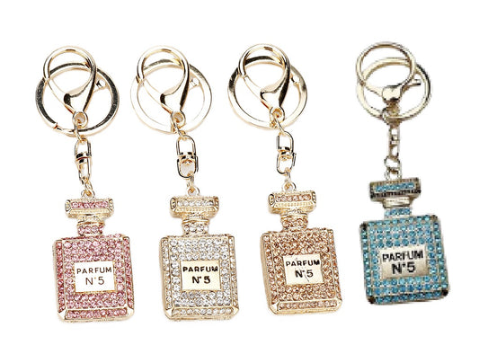 Fashion Perfume Bottle Rhinestones Keychain