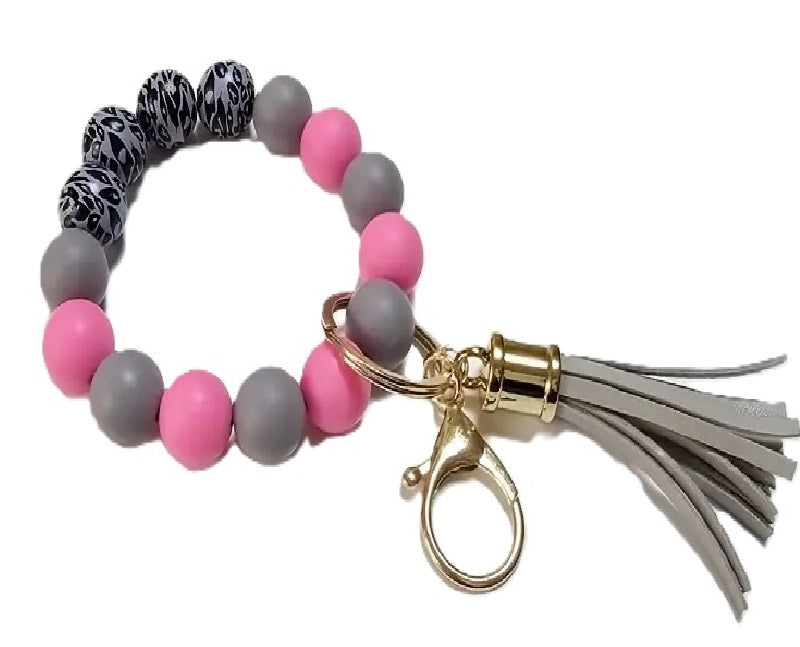 Beaded Wristlet silicone With Tassel