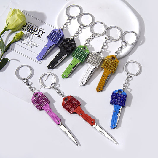 Discrete Key Knife Bling Keychain