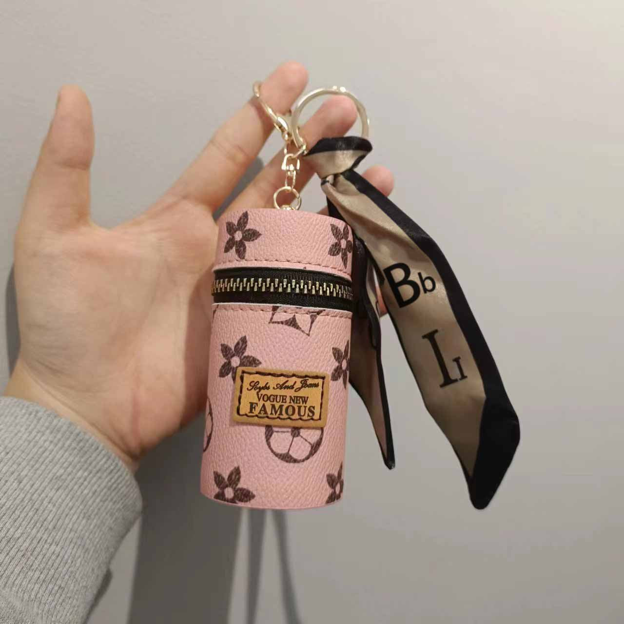 Sakura Lipstick Bucket Bag keychain
