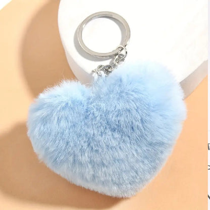 Heart fur ball keychain