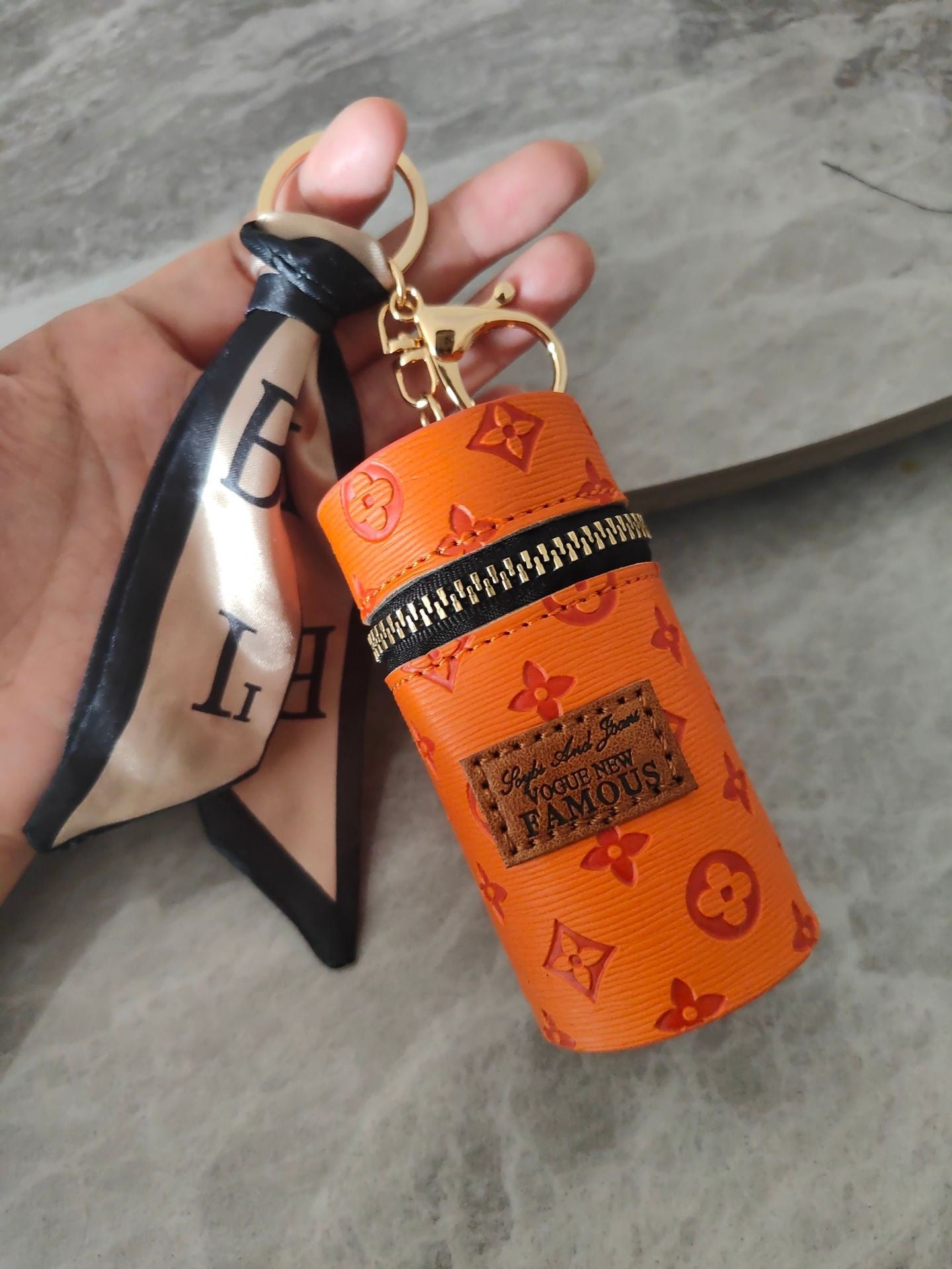 Sakura Lipstick Bucket Bag keychain