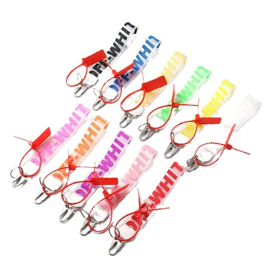 PVC Off Classic Keychain Wristlet Straps, Fashion Keychain