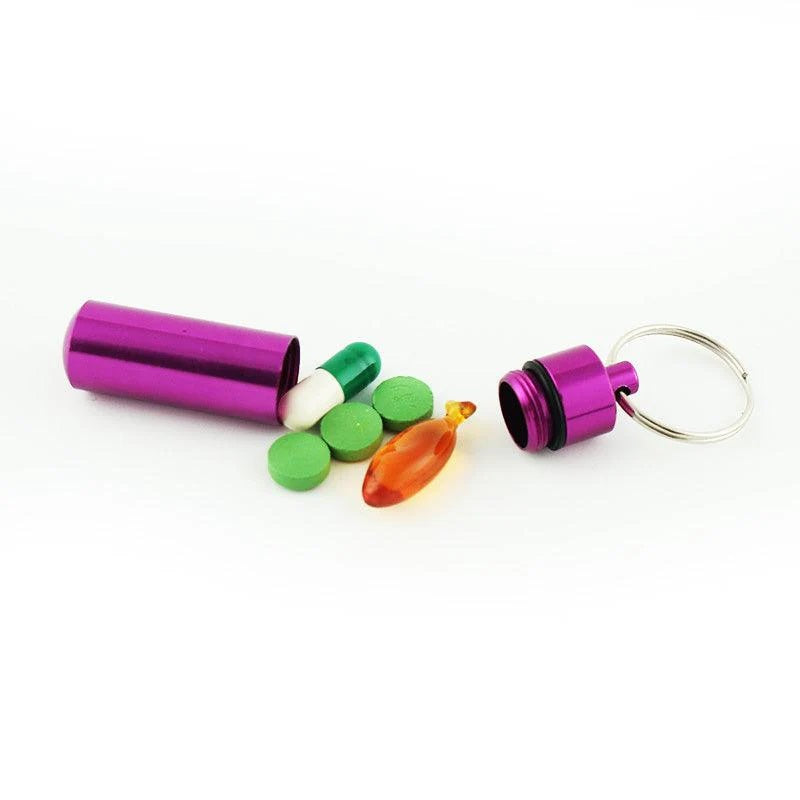 Mini Pill Bottle Keychain