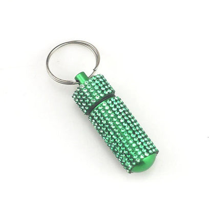 Mini Pill Bottle Keychain Bling