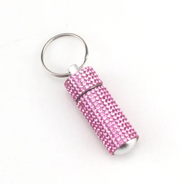 Mini Pill Bottle Keychain Bling