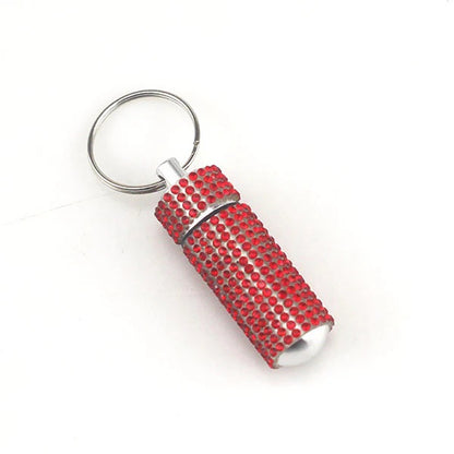 Mini Pill Bottle Keychain Bling
