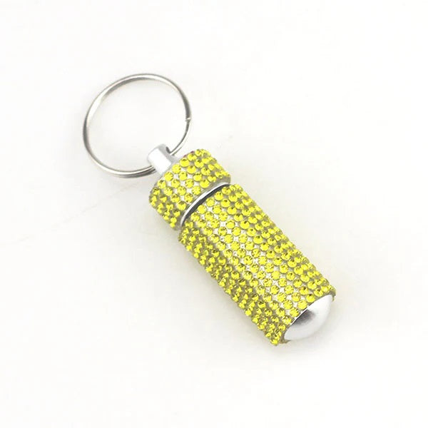 Mini Pill Bottle Keychain Bling
