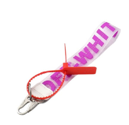 PVC Off Classic Keychain Wristlet Straps, Fashion Keychain
