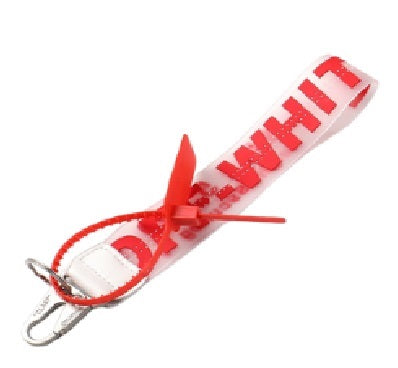 PVC Off Classic Keychain Wristlet Straps, Fashion Keychain