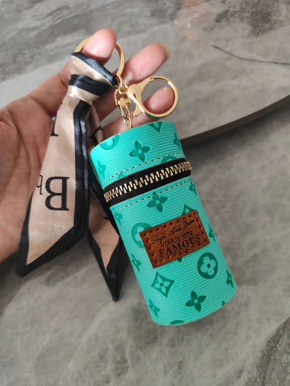 Sakura Lipstick Bucket Bag keychain