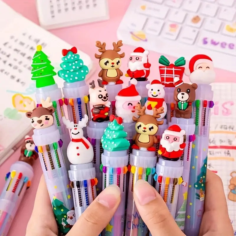 Festive Christmas Multicolor Ballpoint Pens