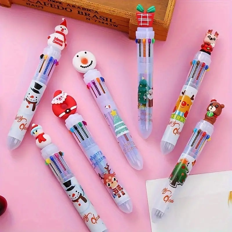 Festive Christmas Multicolor Ballpoint Pens