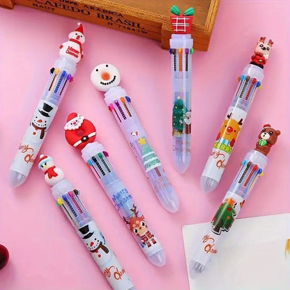Festive Christmas Multicolor Ballpoint Pens