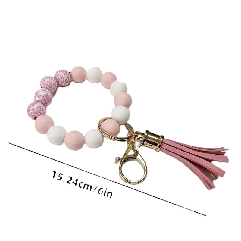Beaded Wristlet silicone With Tassel
