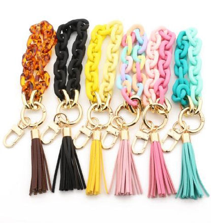 Wristlet Link With Tassel Keychain