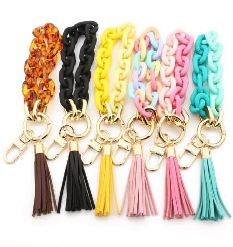 Wristlet Link With Tassel Keychain