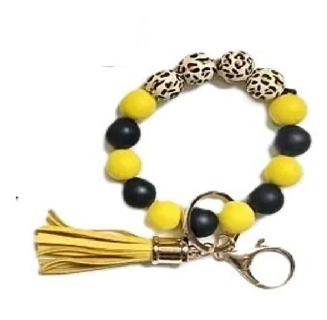 Beaded Wristlet silicone With Tassel