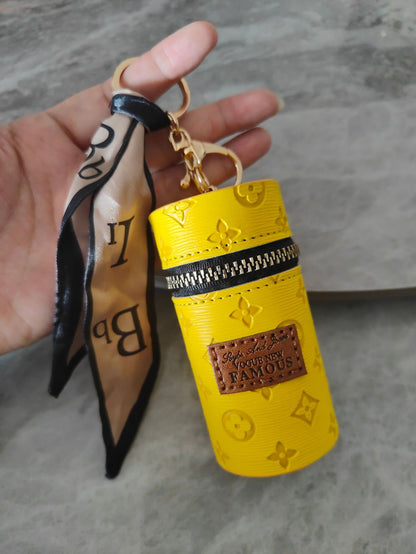 Sakura Lipstick Bucket Bag keychain